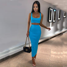 Load image into Gallery viewer, ribbed knitted women two piece matching clothing