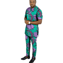 Load image into Gallery viewer, African clothes men's print set short sleeve shirt