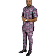 Load image into Gallery viewer, African clothes men's print set short sleeve shirt