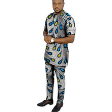Load image into Gallery viewer, African clothes men's print set short sleeve shirt