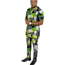 Load image into Gallery viewer, African clothes men's print set short sleeve shirt