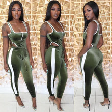 Load image into Gallery viewer, Winter Women's set Velvet bodysuit pencil pants suit