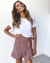 Load image into Gallery viewer, Leopard Wrapped Skirt Women Sexy Casual Flounce Bow