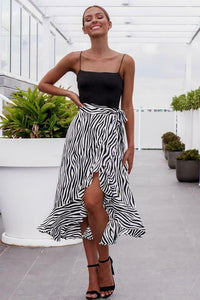 Summer Zebra Stripe Long Skirts