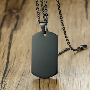 Stainless Steel  Dog Tag Pendant Necklace