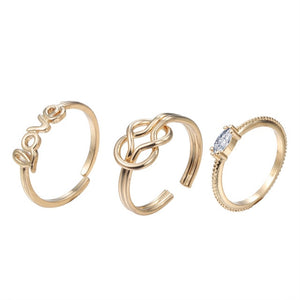 Love Flower Wave Zircon Stackable Knuckle Ring