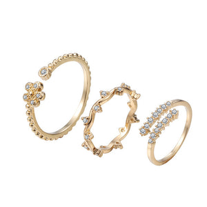 Love Flower Wave Zircon Stackable Knuckle Ring