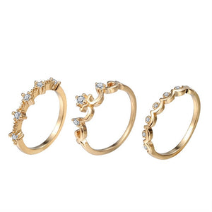 Love Flower Wave Zircon Stackable Knuckle Ring