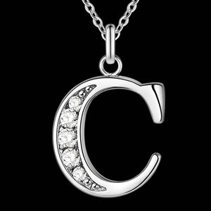 Letter A-S  Free Shipping silver plated Necklace