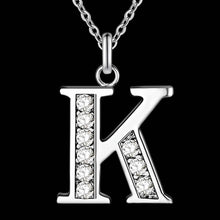 Load image into Gallery viewer, Letter A-S  Free Shipping silver plated Necklace
