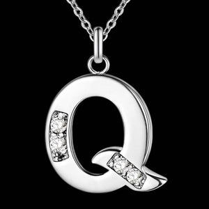 Letter A-S  Free Shipping silver plated Necklace