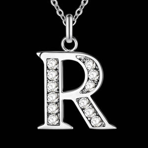 Letter A-S  Free Shipping silver plated Necklace