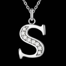 Load image into Gallery viewer, Letter A-S  Free Shipping silver plated Necklace
