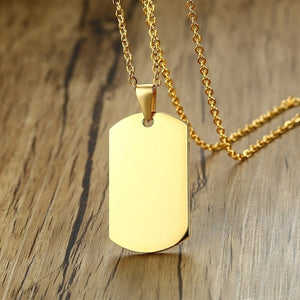 Stainless Steel  Dog Tag Pendant Necklace