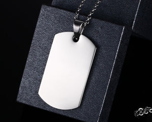 Stainless Steel  Dog Tag Pendant Necklace