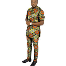 Load image into Gallery viewer, African clothes men&#39;s print set short sleeve shirt
