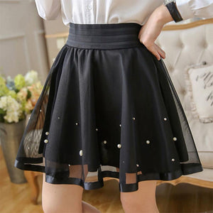 All Match High Waist Lace A Line Bubble Skirt