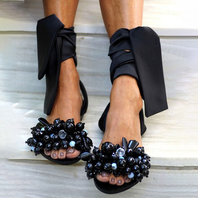 2020 New Women Flat Sandals Ladies Ankle Strap