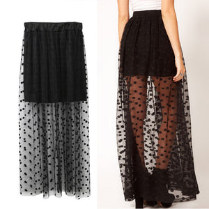 New Women Mesh Dot Skirts