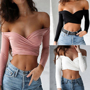 Sexy Women Clothes Off Shoulder Tops Vest  T-Shirts